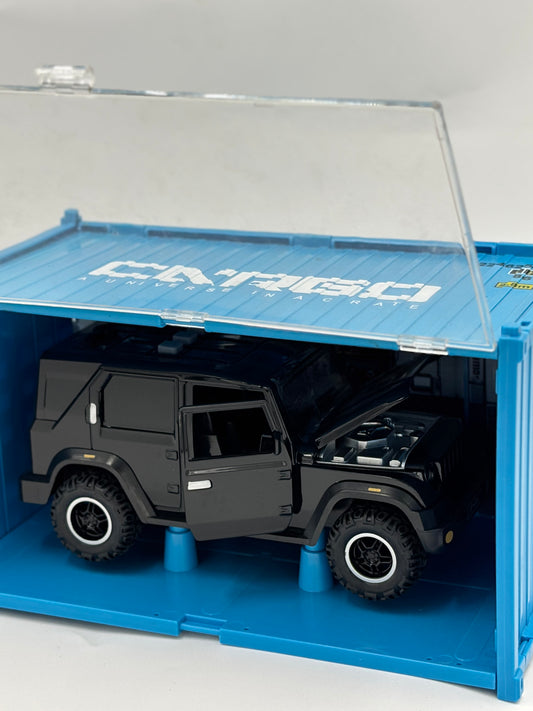 🚙 Premium Mahindra Thar Metal Toy Car with Display Garage & Realistic Smoke Function